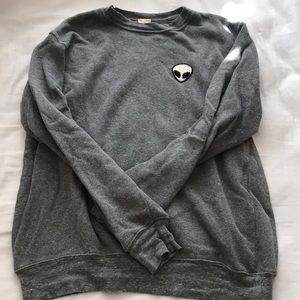 Brandy Melville Gray Alien Sweatshirt